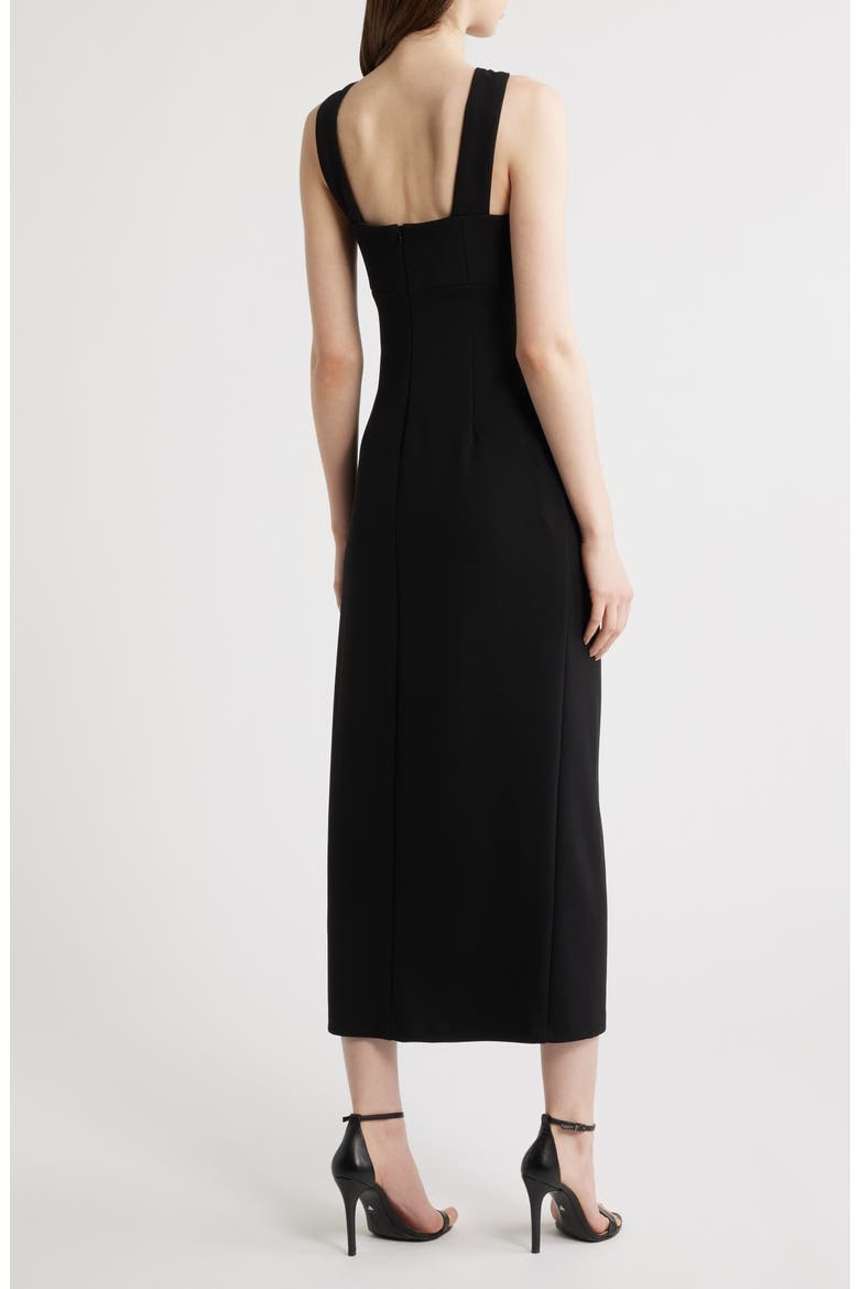 Halter Neck Ruched Cocktail Dress, Alternate, color, BLACK