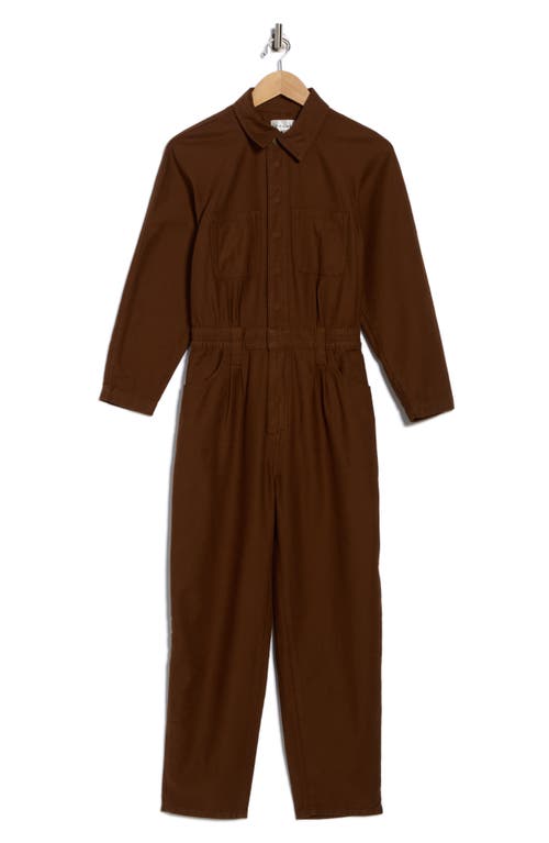 Frame Standaway Utility Jumpsuit In Brown