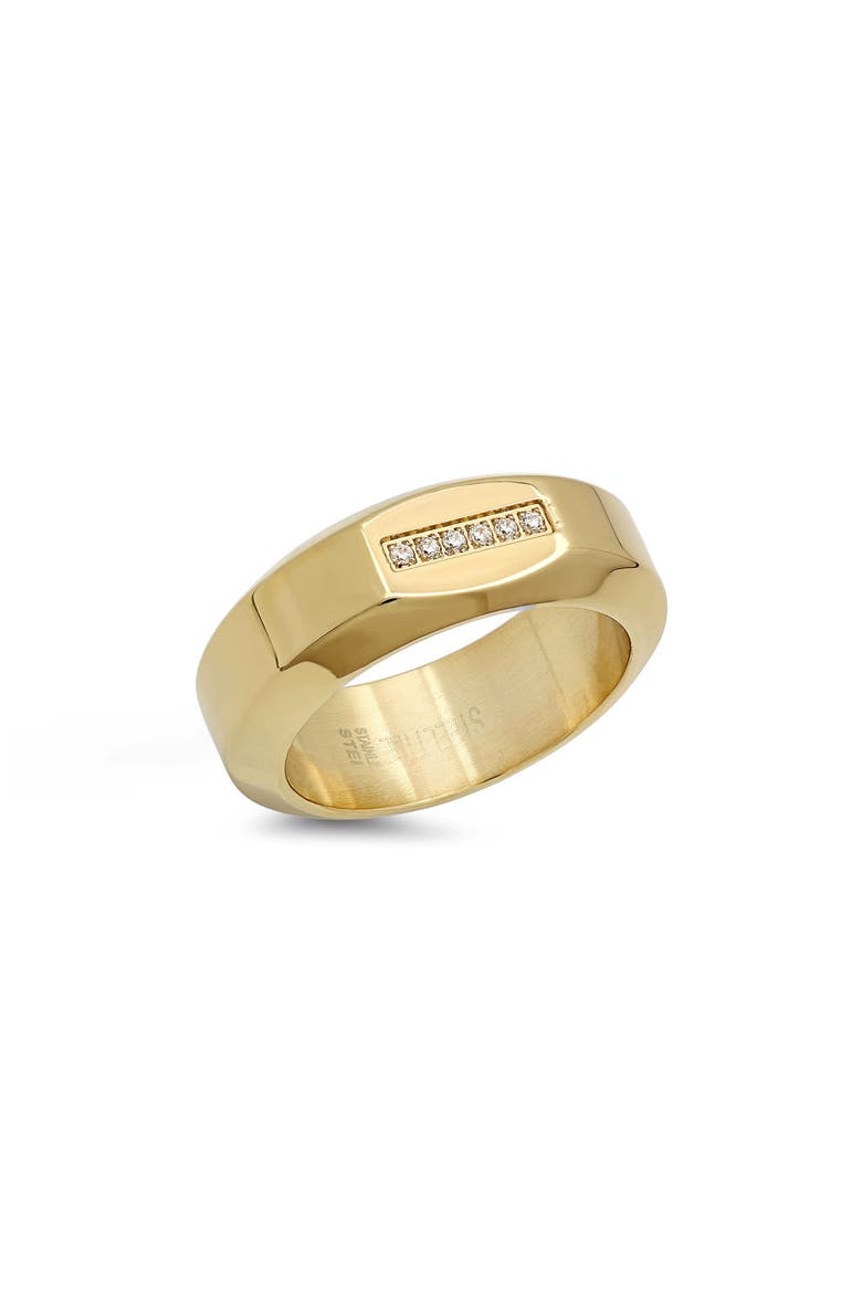 Men's Crystal Ring, Main, color, GOLD
