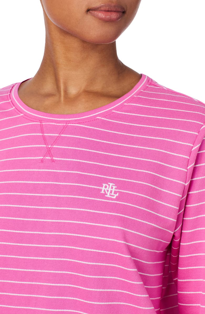Lauren Ralph Lauren Print Cotton Pajamas, Alternate, color, Pink Stripe