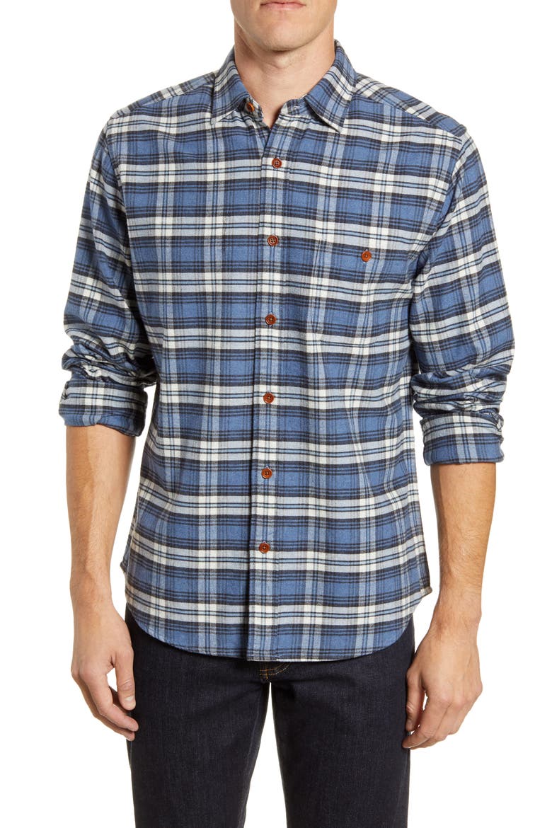 Seaview Long Sleeve Flannel Button-Up Shirt, Main, color, WAGONEER PLAID