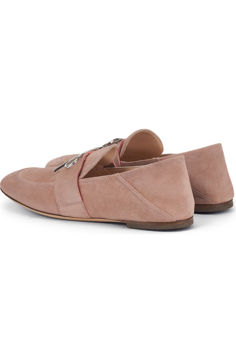 AGL Crystal Ribbon Leather Loafer, Alternate, color, Velour Tanny