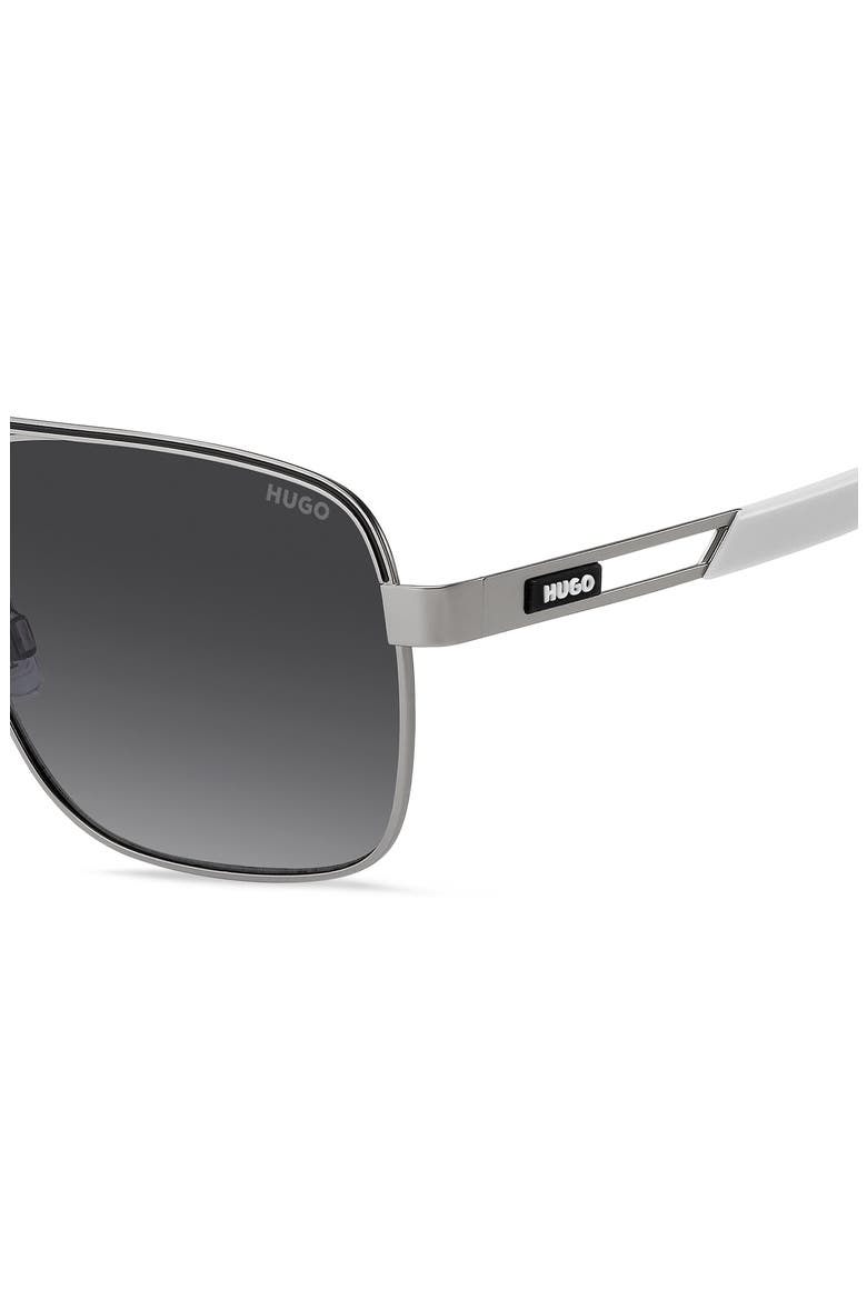 57mm Square Sunglasses, Alternate, color, MATTE RUTHENIUM/ DARK GREY SF