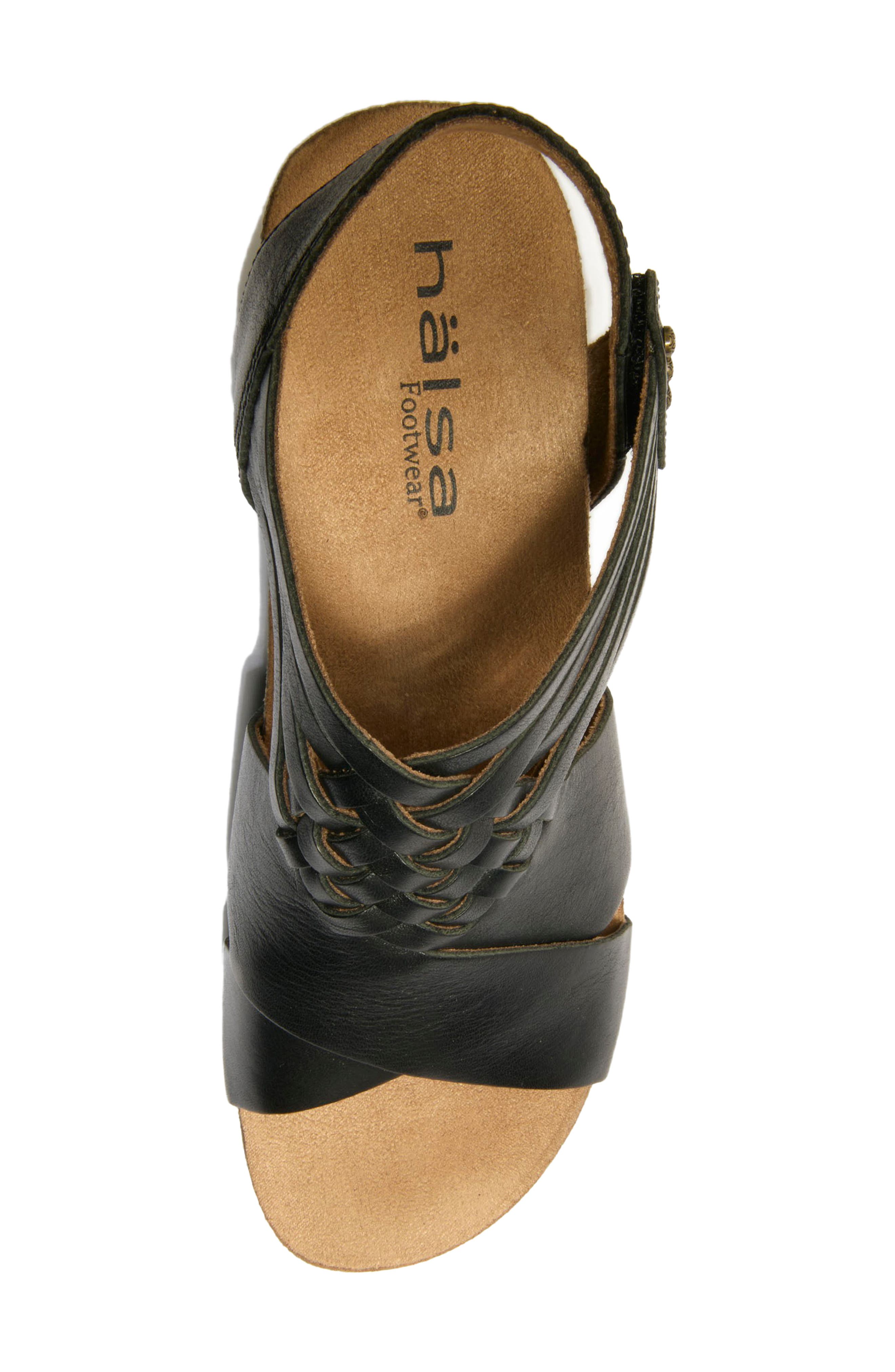 Hälsa Footwear Gianna Wedge Sandal, Alternate, color, Black
