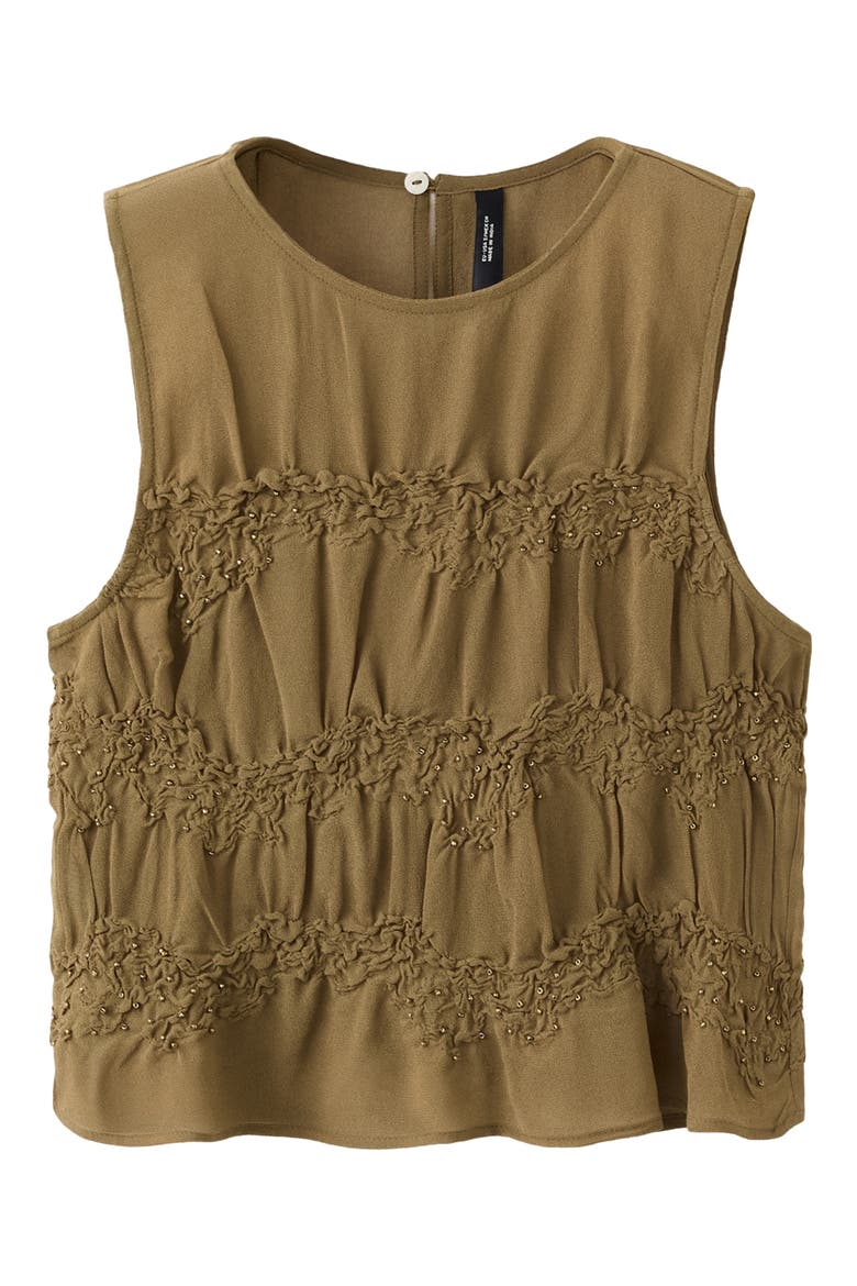 Draped Beaded Sleeveless Top, Alternate, color, BROWN