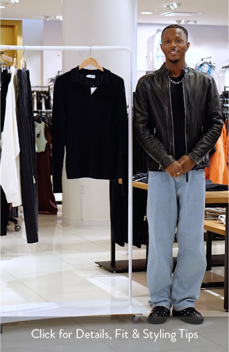 Cable Knit Polo Sweater, sales video thumbnail