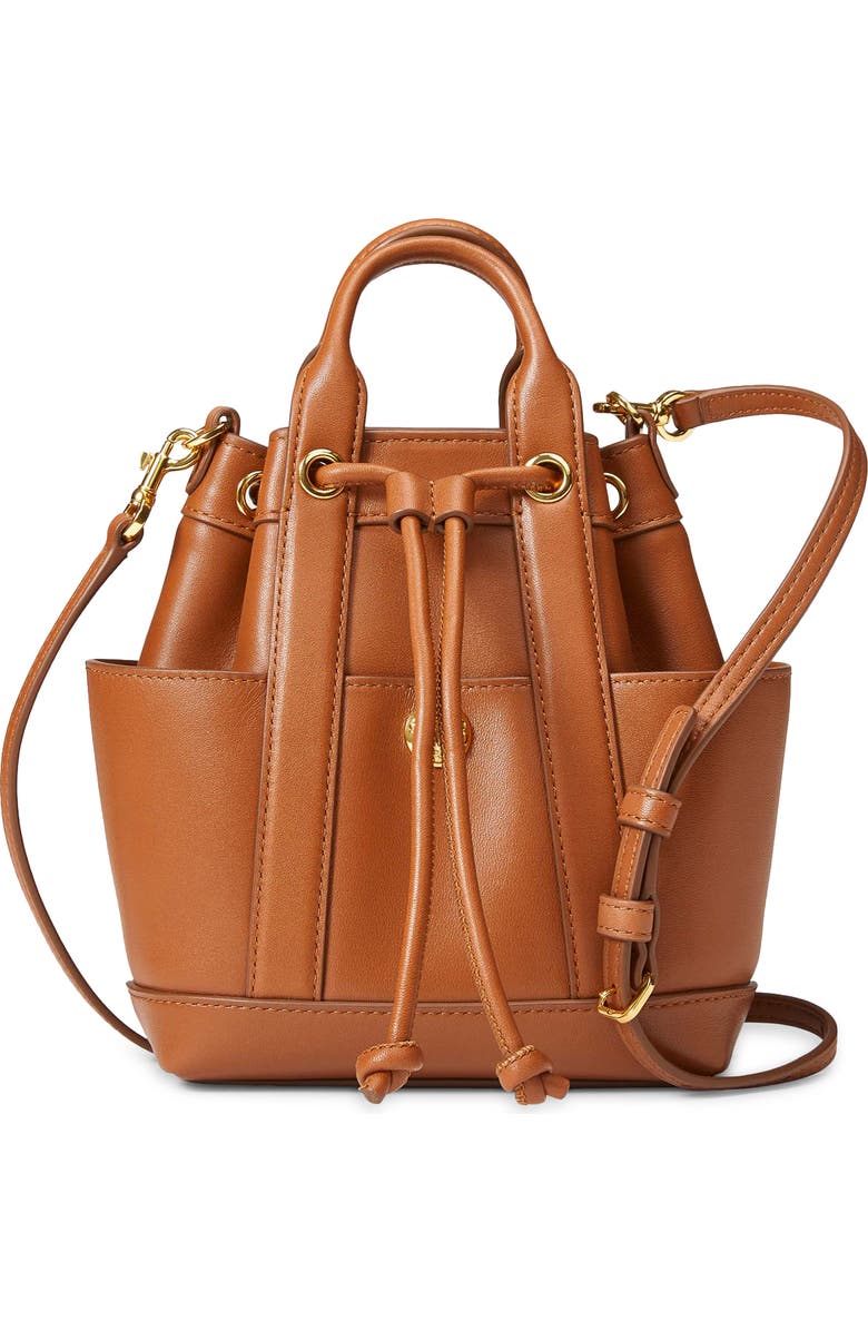 Veronica Beard Mini Goody Leather Bucket Bag, Main, color, Hazelwood