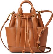 Veronica Beard Mini Goody Leather Bucket Bag