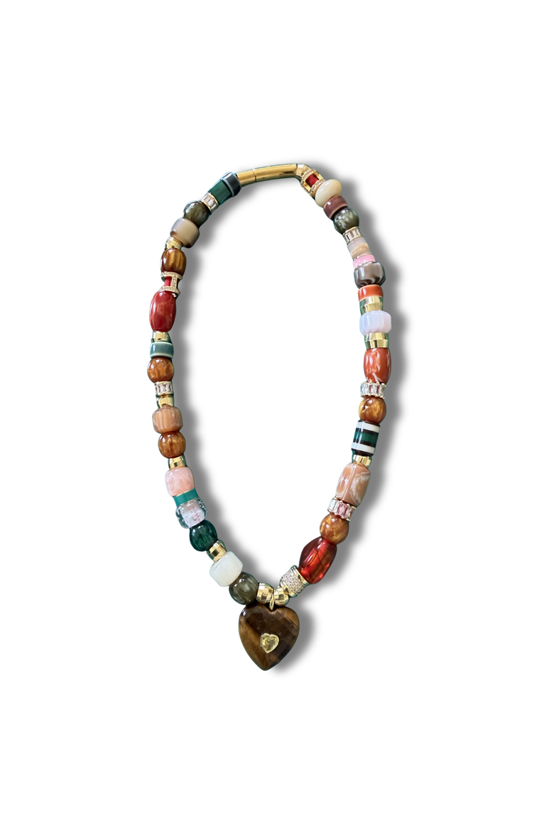 Sign of the Times Necklace, Main, color, brown multi