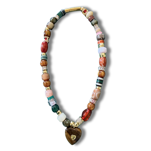 Holst + Lee Holst+lee Sign Of The Times Necklace In Brown Multi