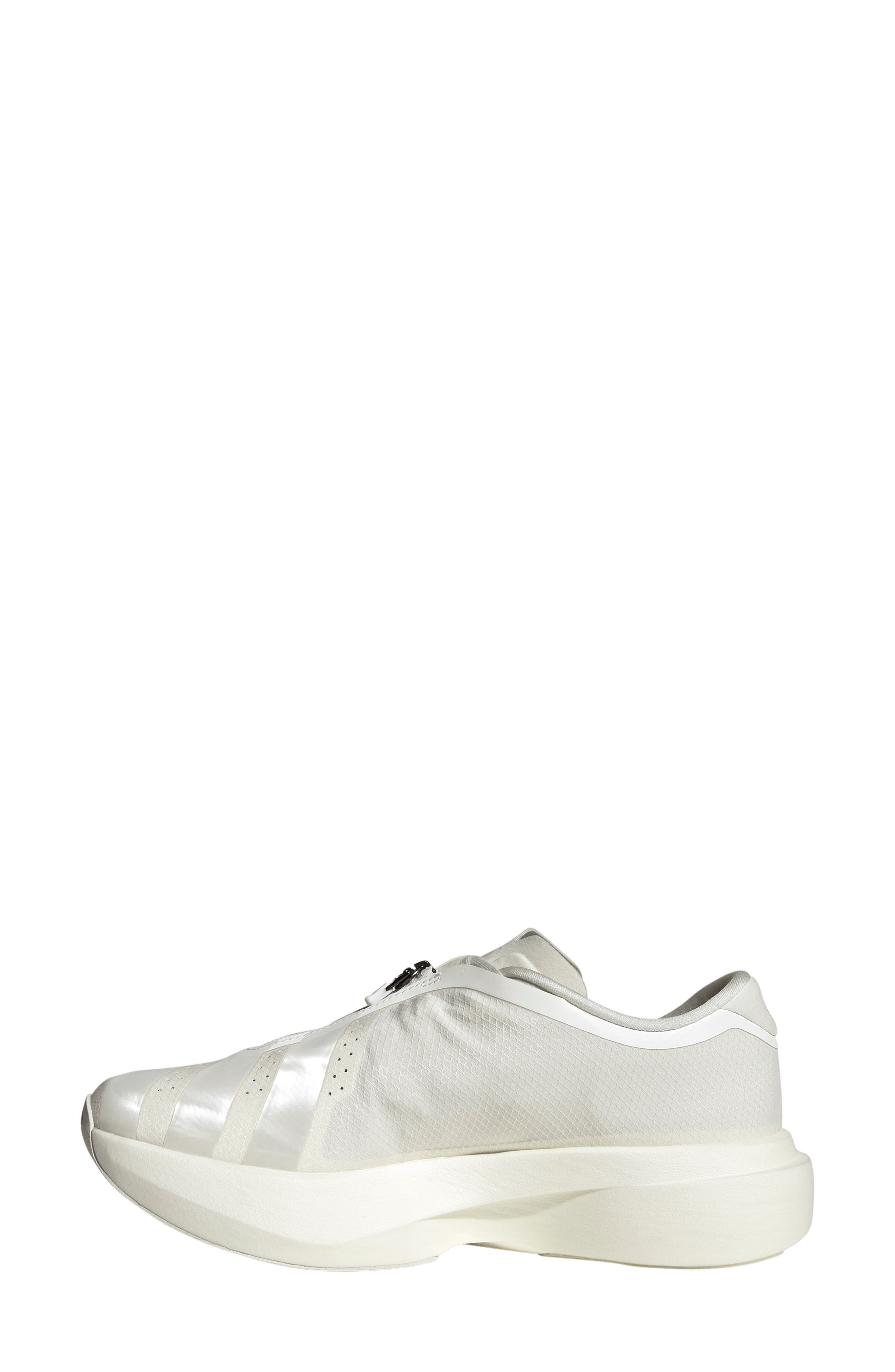 Adizero Evo SL Zip Running Shoe, Alternate, color, WHITE/ ZERO MET/ ORBIT GREY
