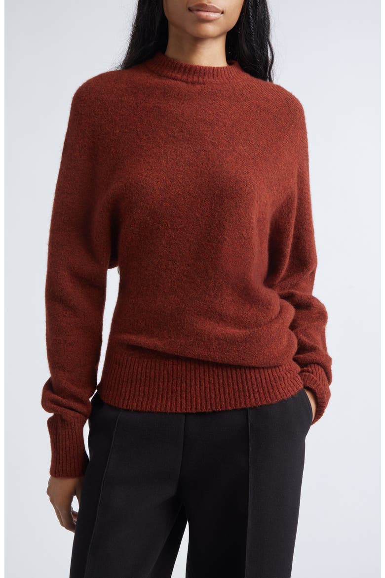 Abie Boiled Wool Blend Sweater, Main, color, CINNAMON