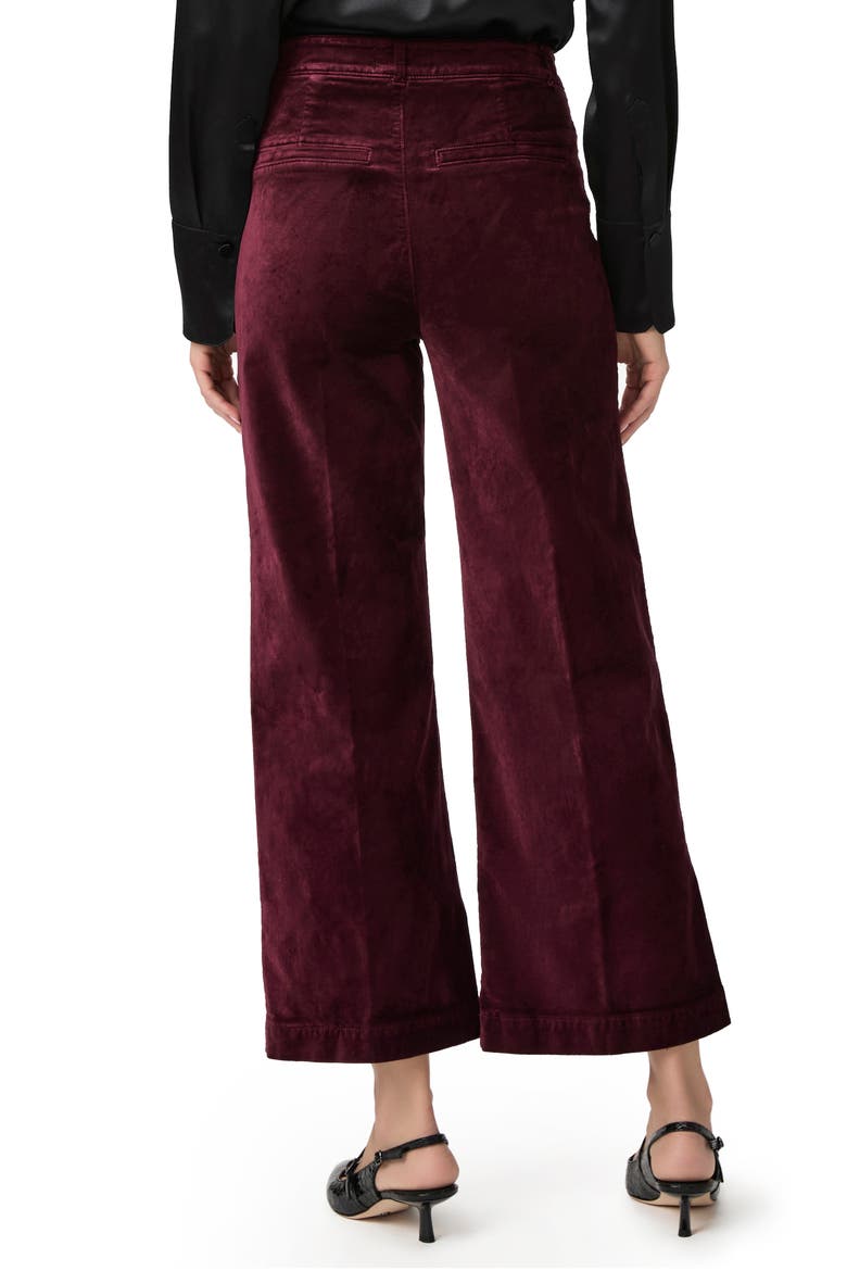 Anessa High Waist Ankle Wide Leg Velvet Pants, Alternate, color, DRKOXBLOOD