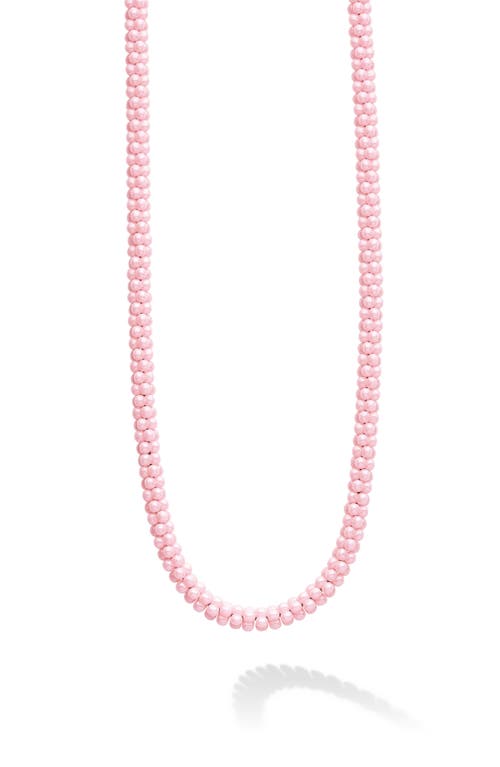 Lagos Pink Caviar Ceramic Beaded Necklace In Pink