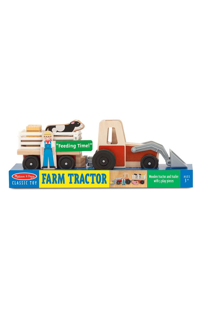 Melissa & Doug Farm Tractor Playset, Main, color,
