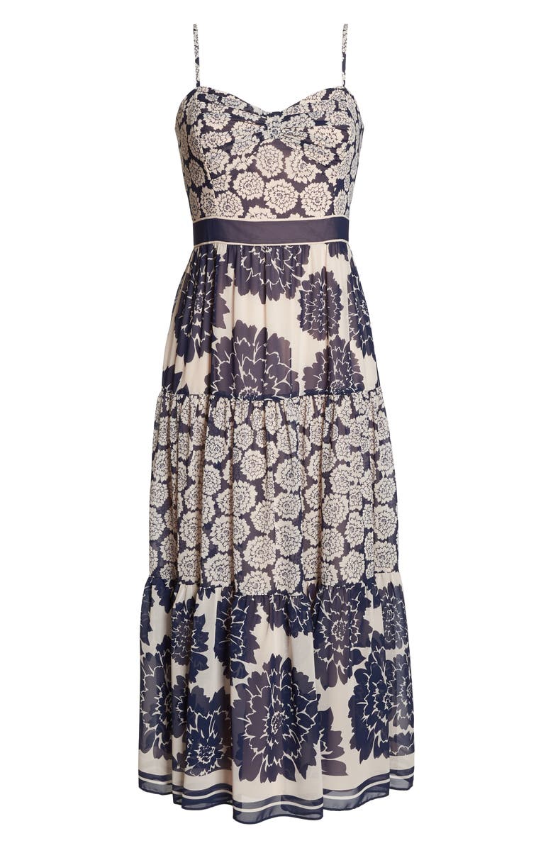 Eliza J Print Midi Dress, Alternate, color, 