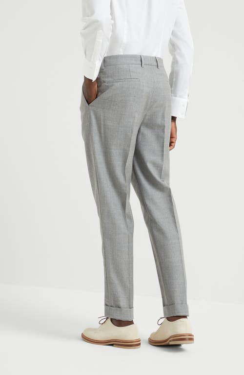 Brunello Cucinelli Leisure Fit Trousers With Double Pleats In Pearl