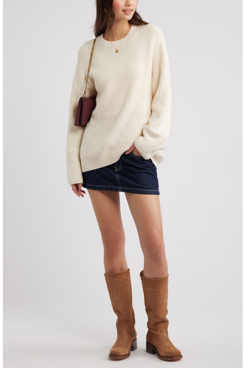 Cozy Crewneck Sweater, Alternate, color, IVORY ANTIQUE