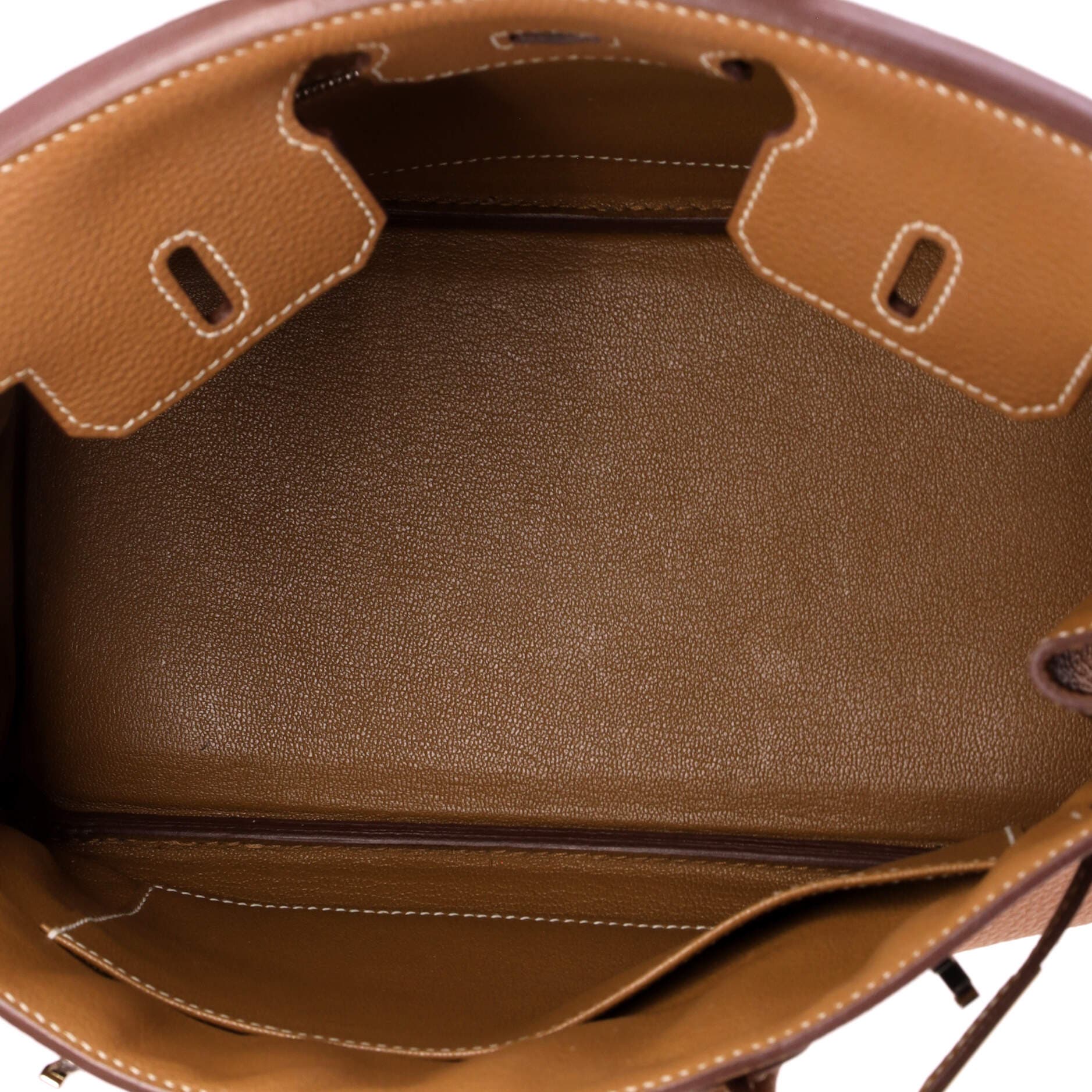 Birkin Handbag Brown Togo with Palladium Hardware 25, Alternate, color, Metallic Gold