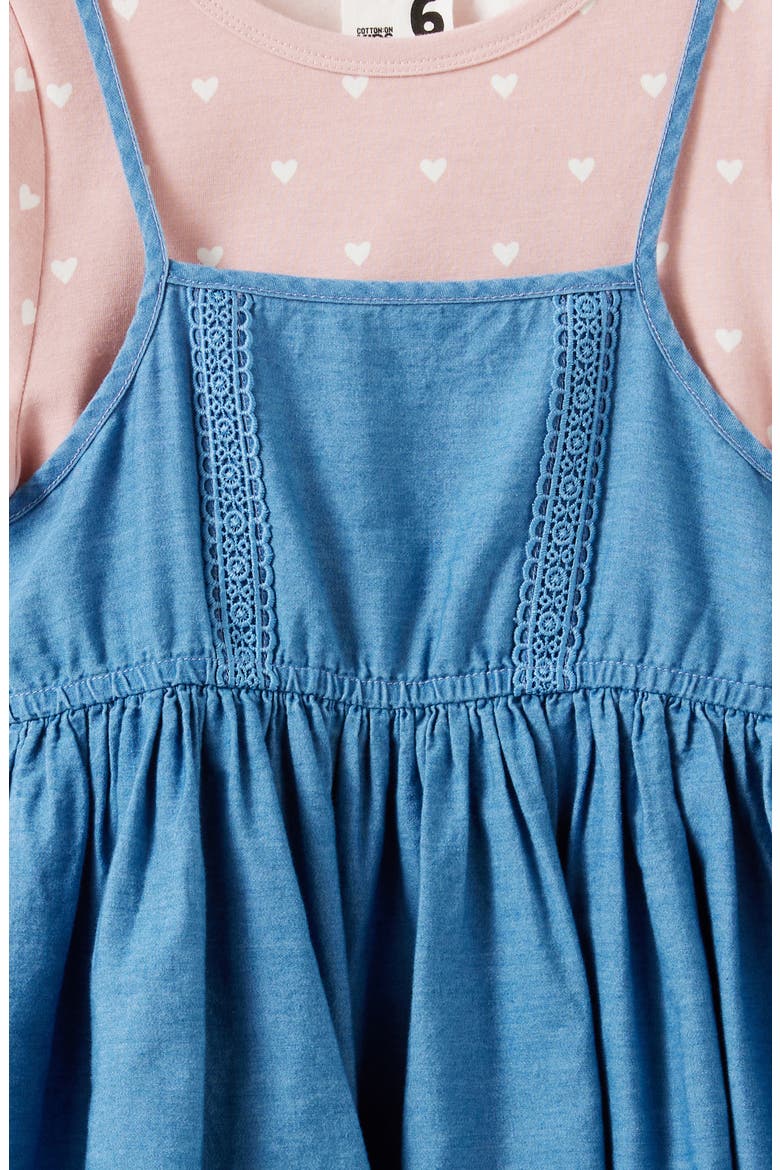 Kid's Tessa Two Piece Dress, Alternate, color, Zephyr Hearts Light Wash