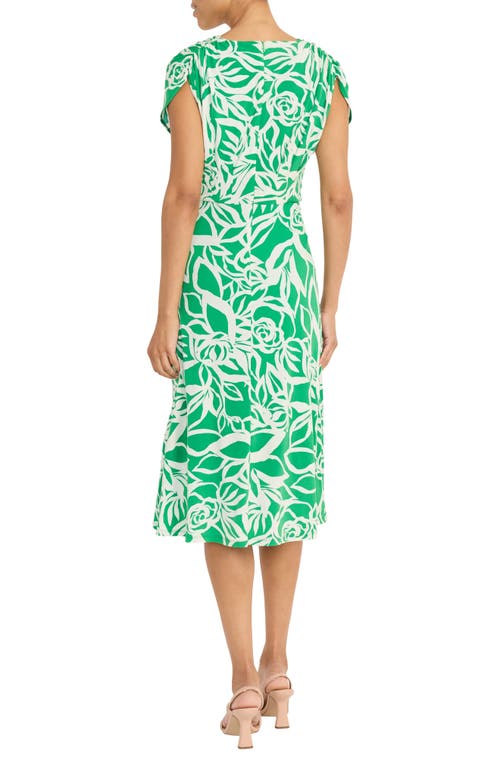 MAGGY LONDON MAGGY LONDON PLEATED BODICE MIDI DRESS