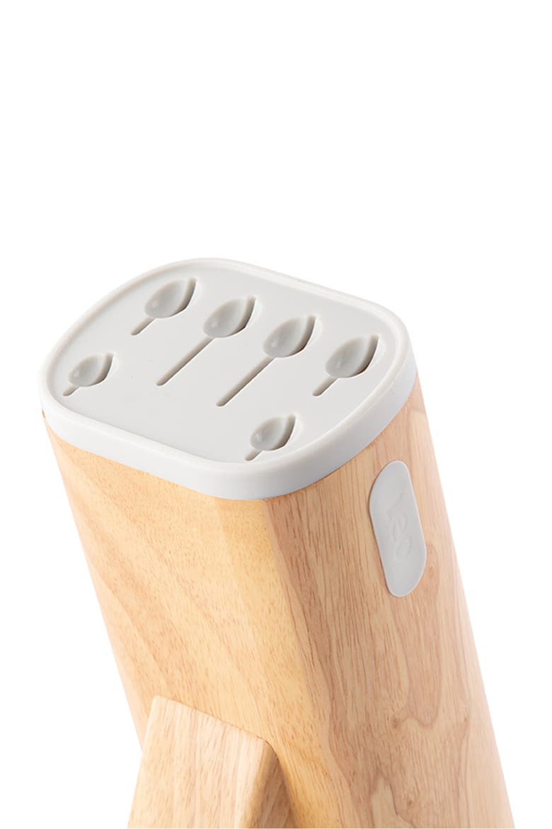 Leo Spirit 7-Piece Knife Block Set, Alternate, color, WHITE/ BEIGE