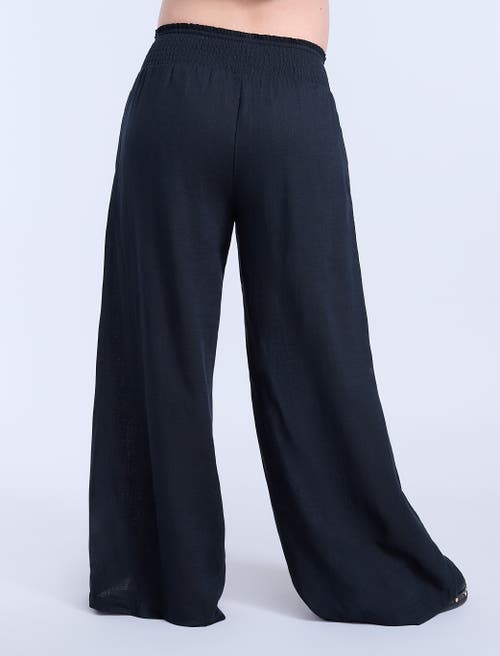 Motherhood Maternity Smocked Waist Wide Leg Pant In Blue