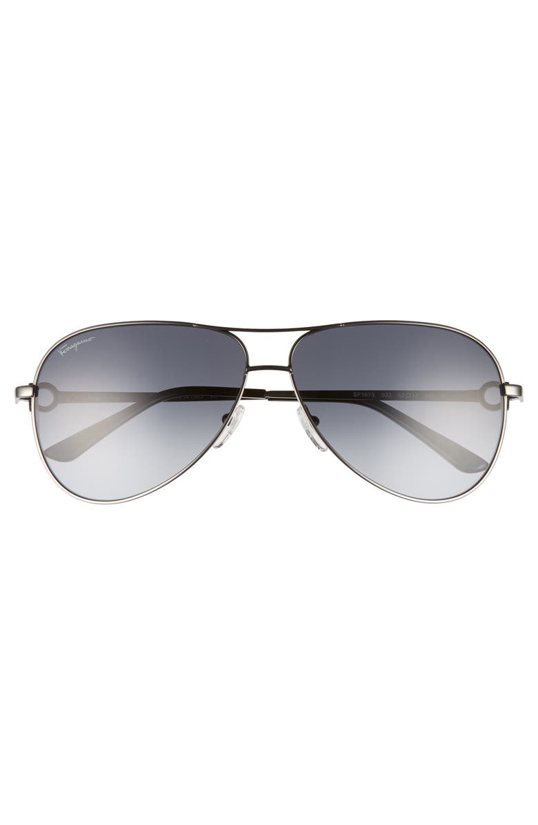 FERRAGAMO Salvatore Ferragamo Gancio 62mm Aviator Sunglasses, Alternate, color,