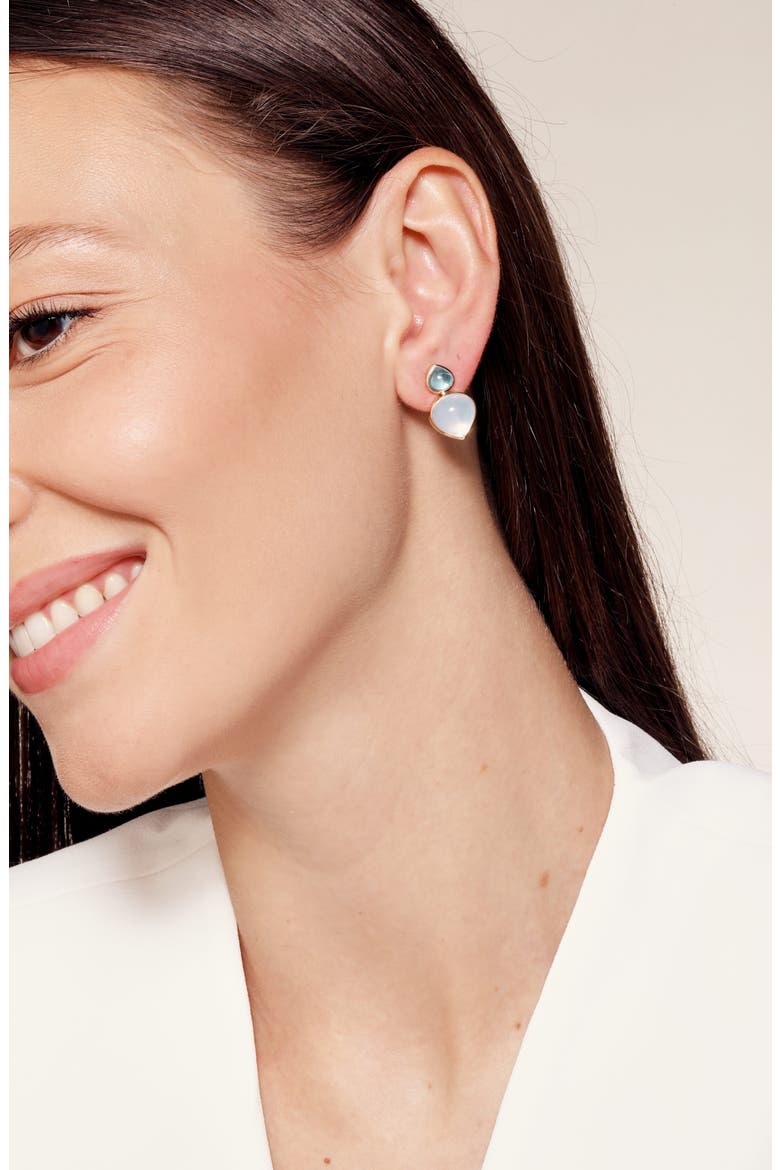 Bloom Amora Clip Earrings, Alternate, color, Blue Moon