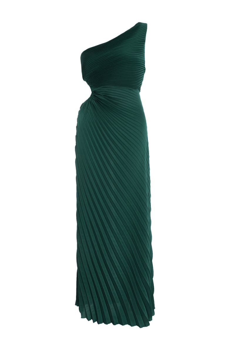 QUIZ Satin Pleated One Shoulder Maxi Dress, Alternate, color, 