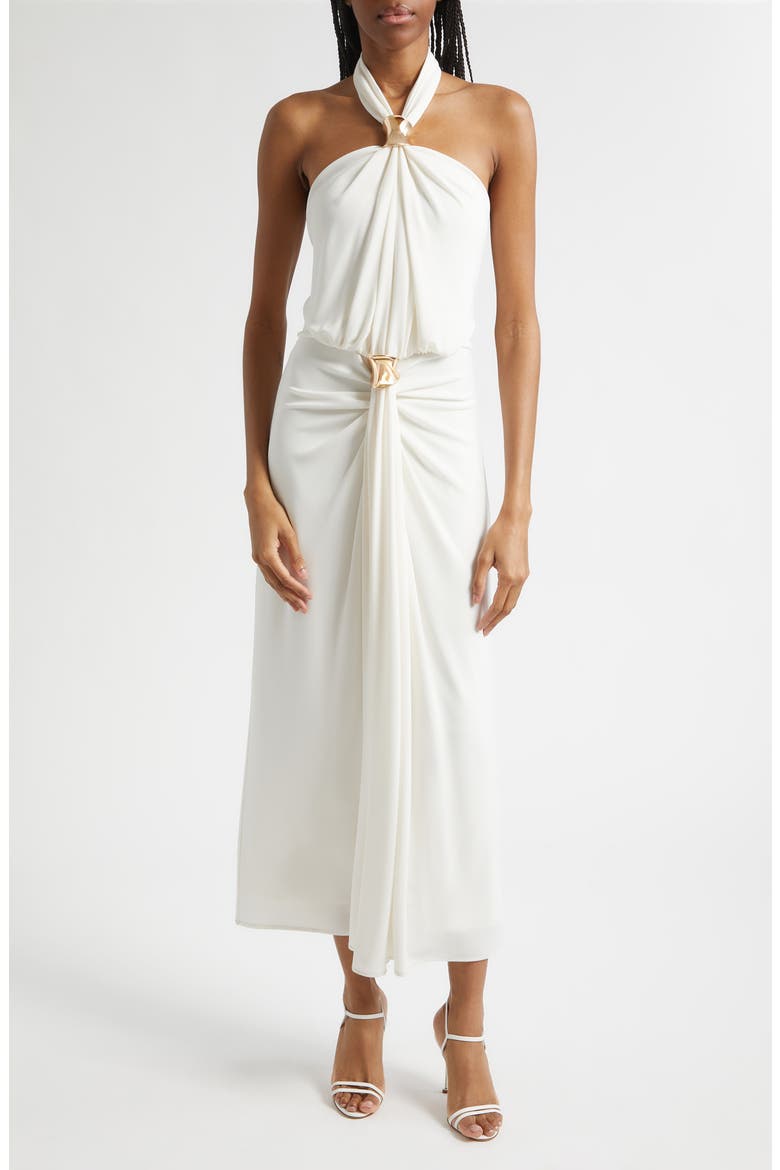 kaily twist halter midi dress Cinq Sept Kaily Twist Halter Midi Dress