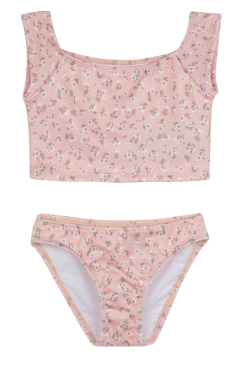 Ditsy Dream Off Shoulder Cap Sleeve Swim Set