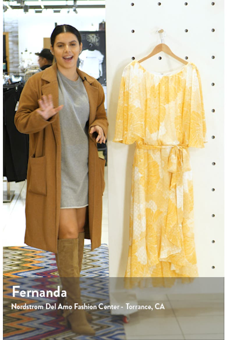 Floral Flutter Sleeve Clip Dot Chiffon Blouson Dress video