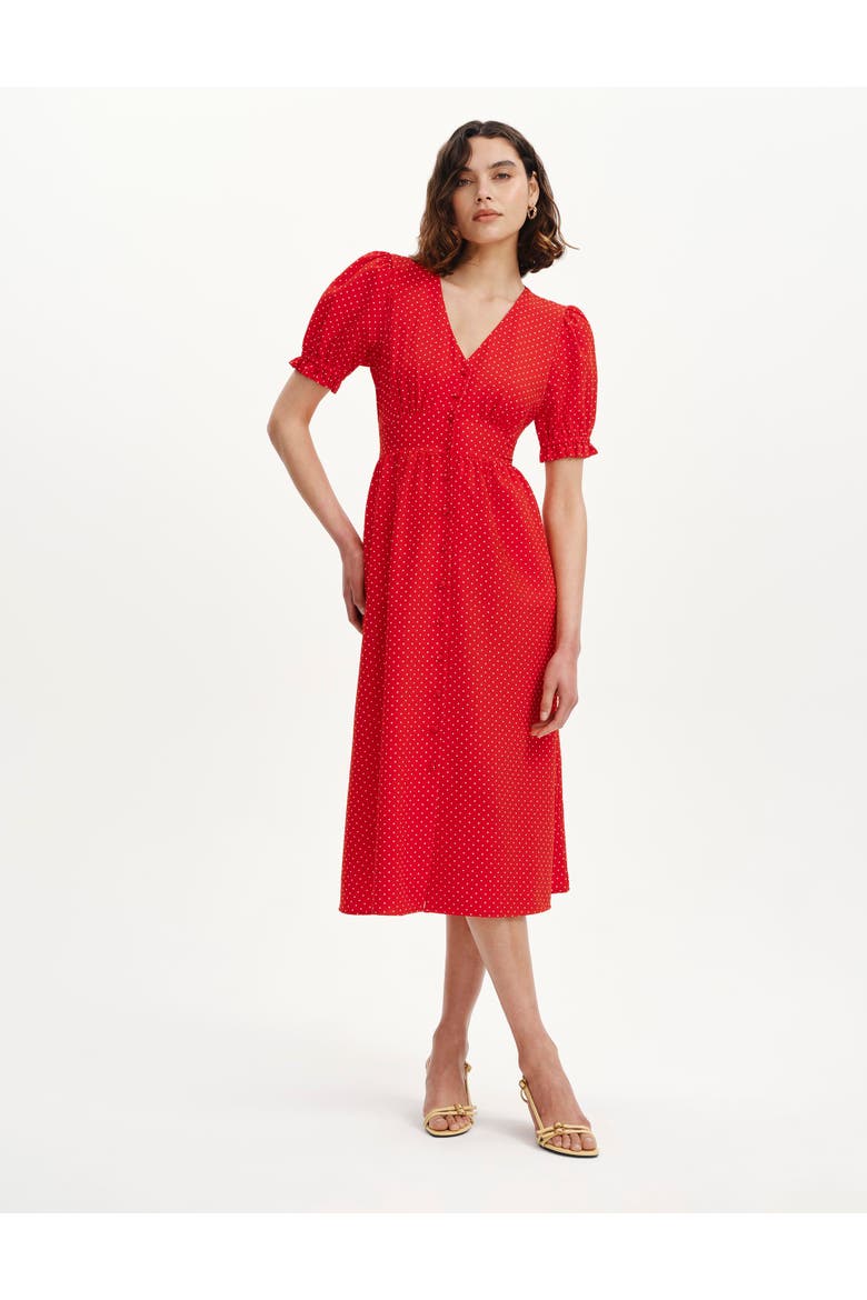 Petite Samantha Midi Dress, Main, color, Red Spot