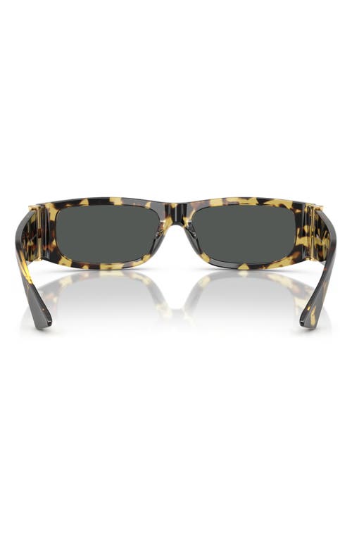 Versace 55mm Rectangular Sunglasses In Havana