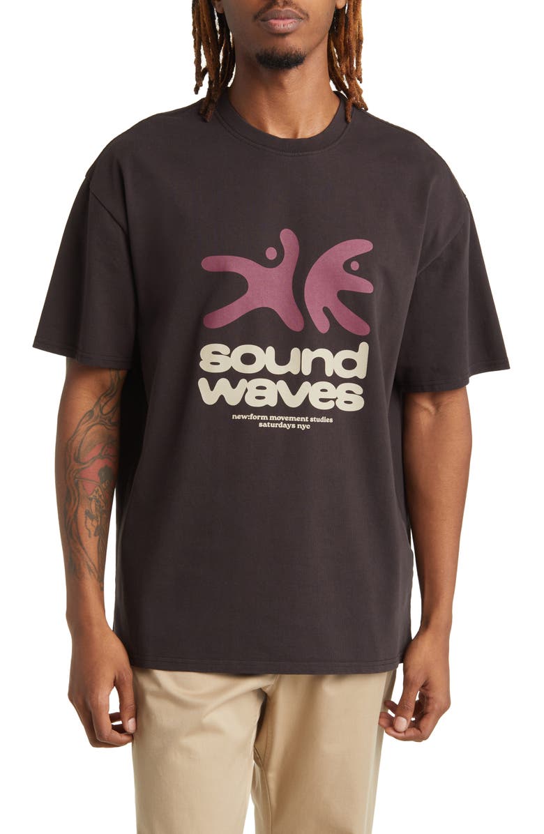 Saturdays NYC Sound Waves Cotton Graphic T-Shirt, Main, color, 
