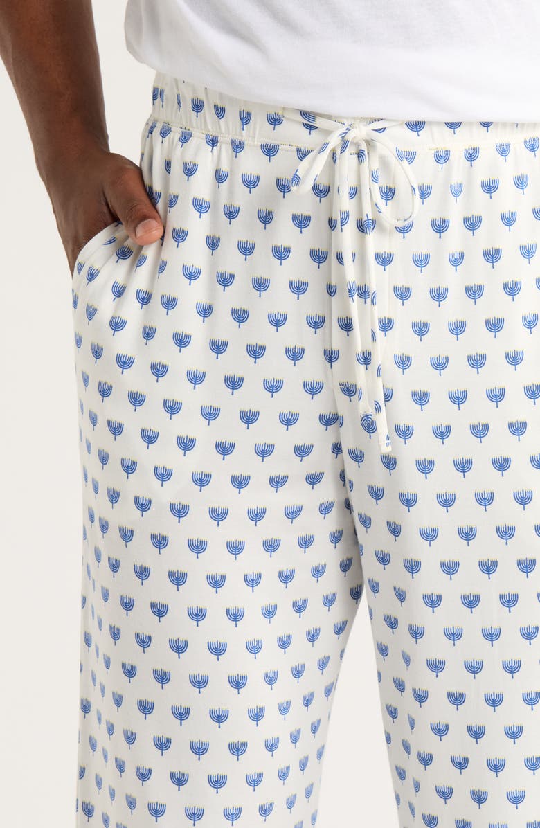 Eberjey William Print Stretch Tencel<sup>®</sup> Modal Pajamas, Alternate, color, Hannukah Glow Nouvea