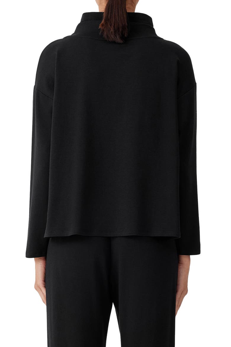 Drapey Funnel Neck Top, Alternate, color, BLACK