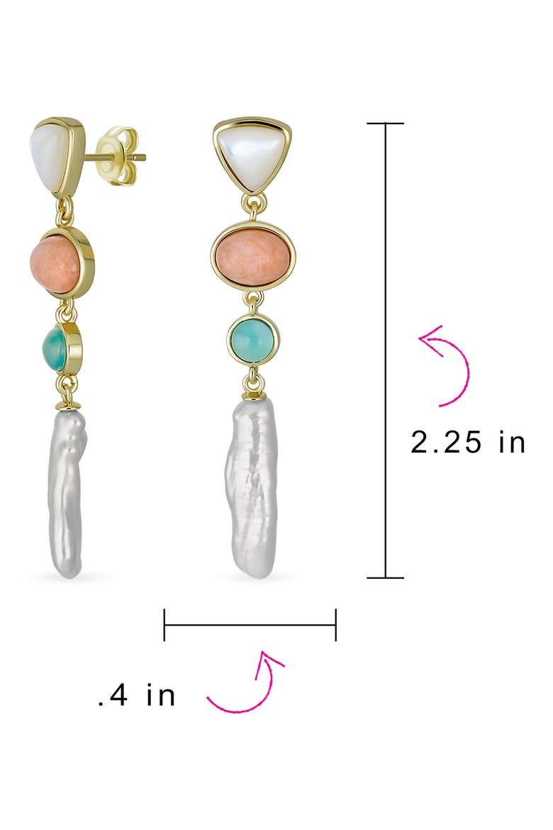 Stone Drop Earrings, Alternate, color, WHITE