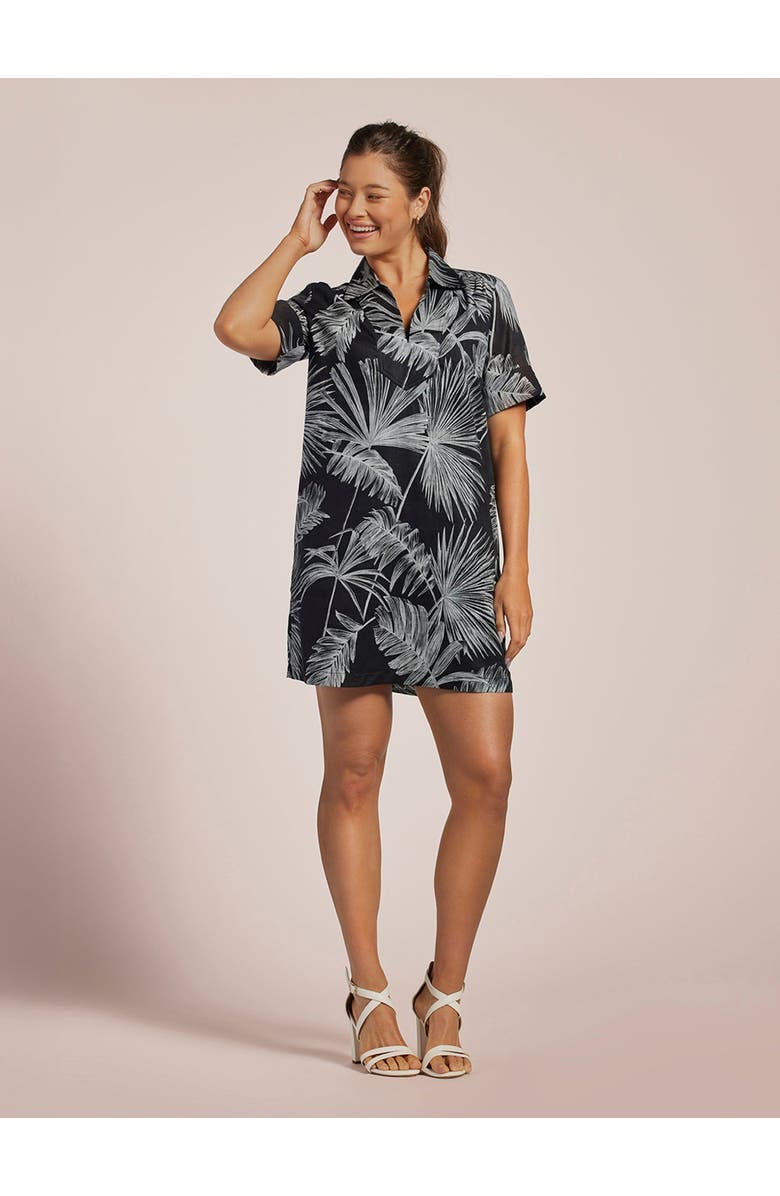 Tori Richard Chalk A Lot Monica Dress, Main, color, Black