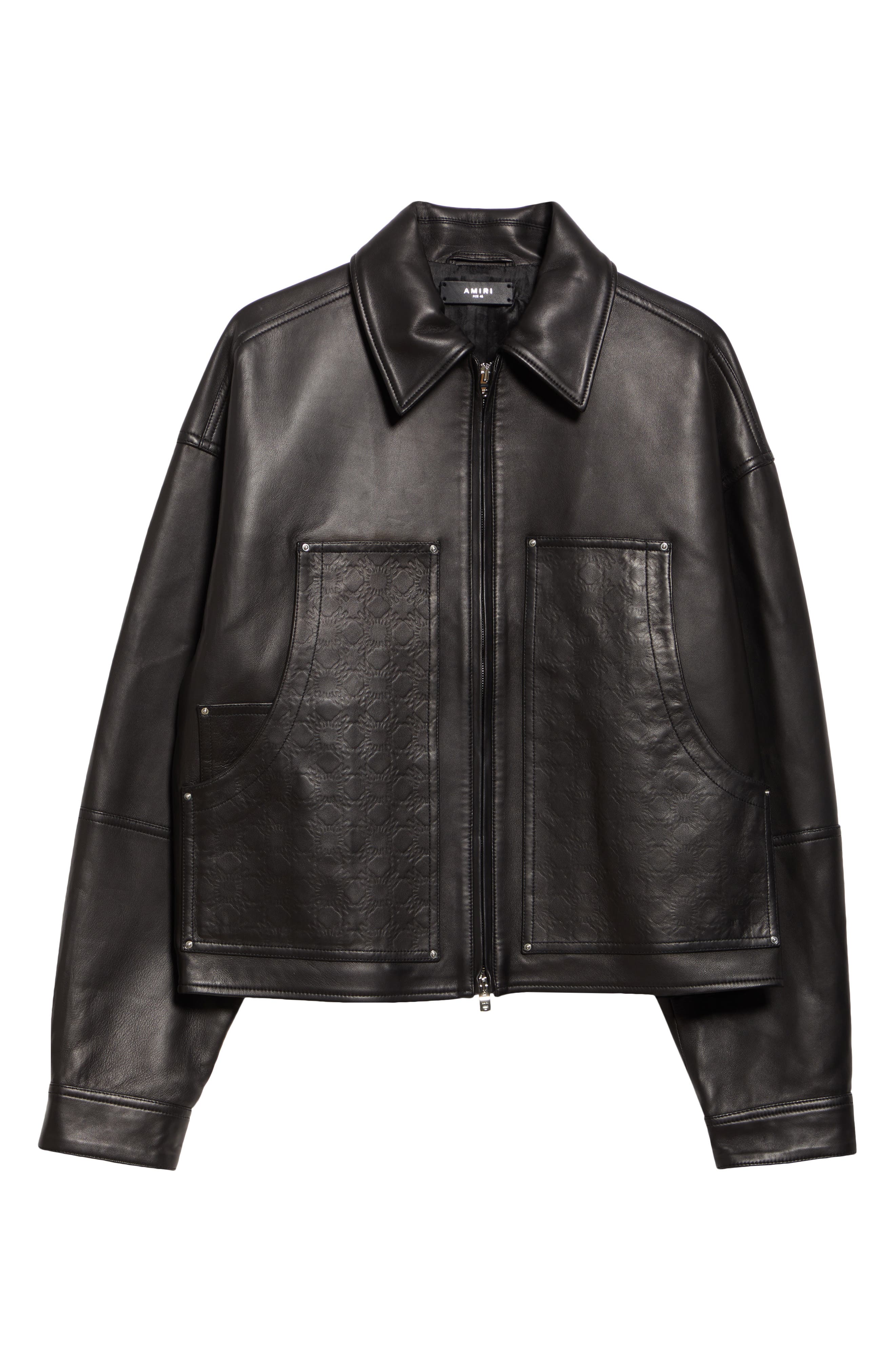 MA Quad Embossed Leather Work Jacket (Men) | Nordstrom