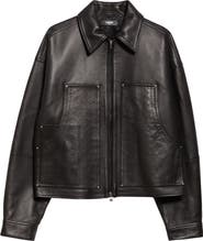 AMIRI MA Quad Embossed Leather Work Jacket | Nordstrom