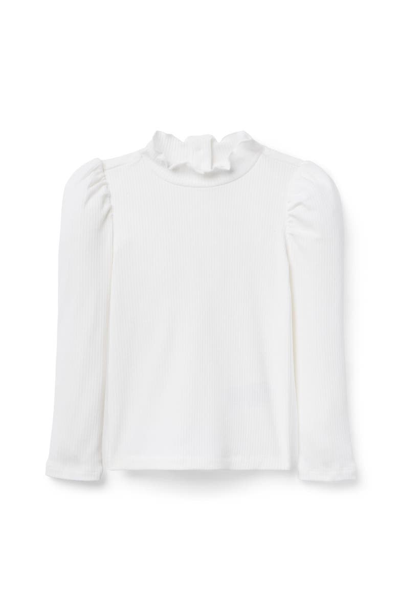 Janie and Jack Ribbed Turtleneck, Main, color, White