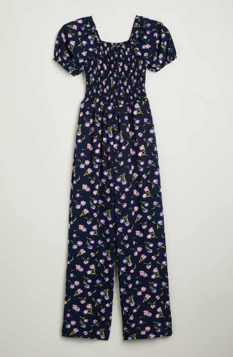 Nordstrom Kids' Floral Square Neck Jumpsuit