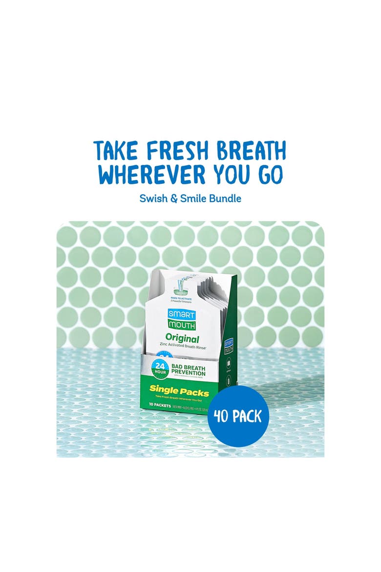 Original Zinc Activated Fresh Mint Mouthwash Single Packets 10 Count, 4 Pack, Alternate, color, Fresh Mint