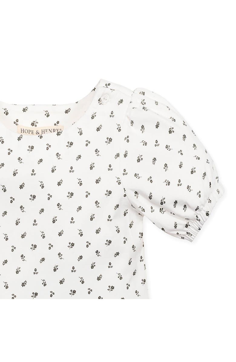 Hope & Henry Baby Girls' Organic Knit Peplum Top, Infant, Alternate, color, Provence Ditsy Floral