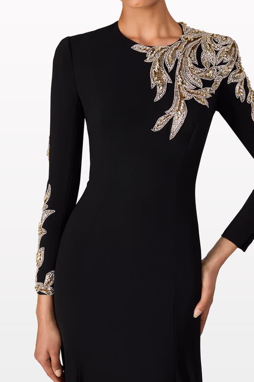 Jenny Packham Honor Sequin-embellished Maxi Gown In Black