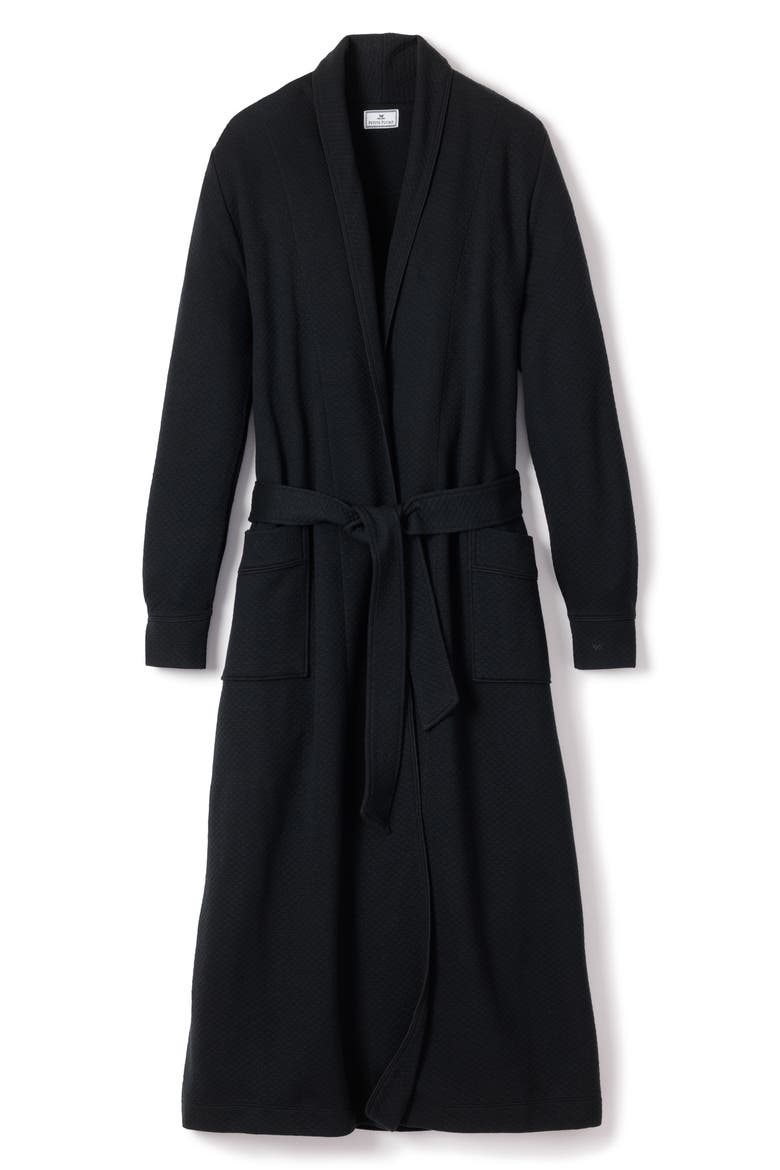 Ophelia Pima Cotton Jacquard Robe, Alternate, color, BLACK