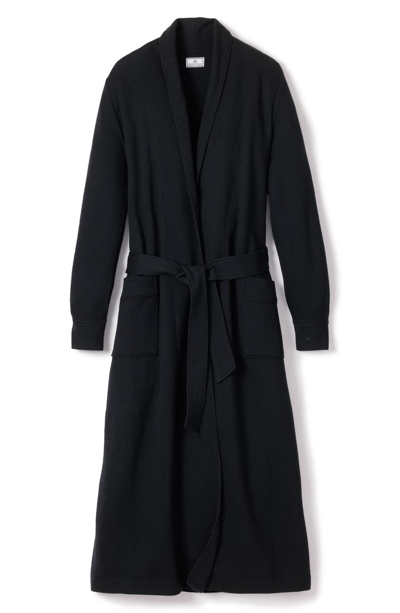 Petite Plume Ophelia Pima Cotton Matelassé Robe, Alternate, color, Black