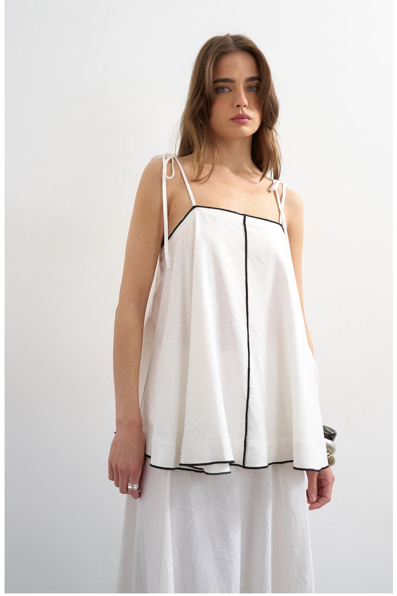 Linen Blend Camisole, Main, color, WHITE